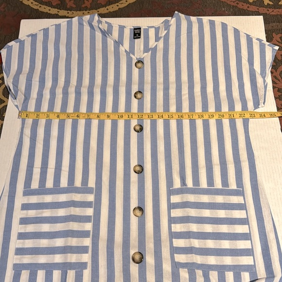 CCO PRICE DROP 🔥🔥 NWOT White and Blue Stripes Summer Dress Size XL - Picture 8 of 10